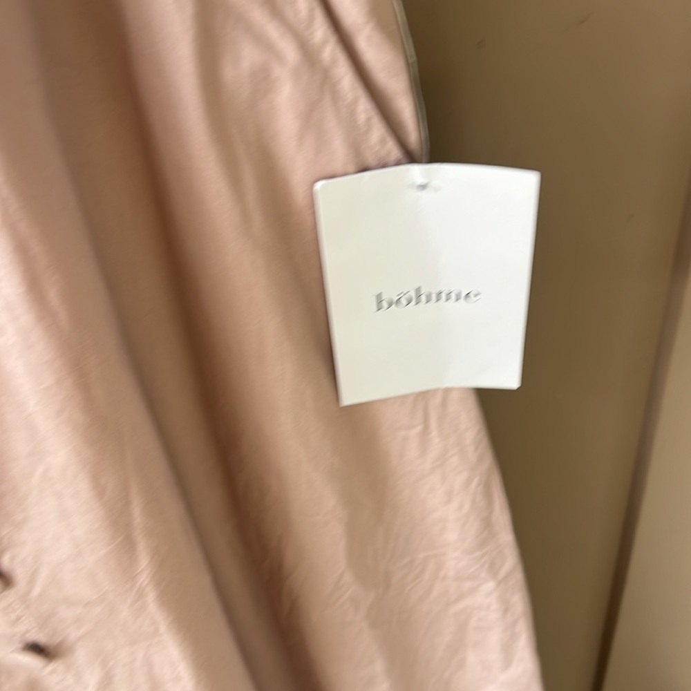 Bohme New w Tag Sz M 100% Cotton Fit & Flare Puff Sleeve Retro Dress Nude - Picture 6 of 11